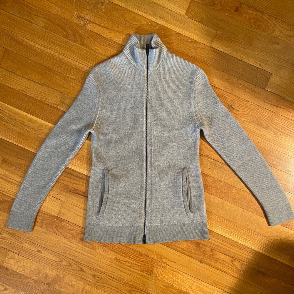 Theory Rennes Cashwool regular fit zip up sweater